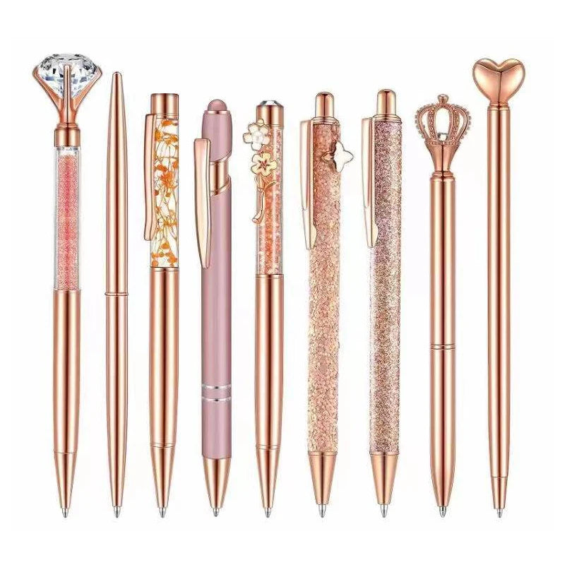 Diamond pen set - 9pcs Same Colour Pen Set Diamond Ballpoint Pen