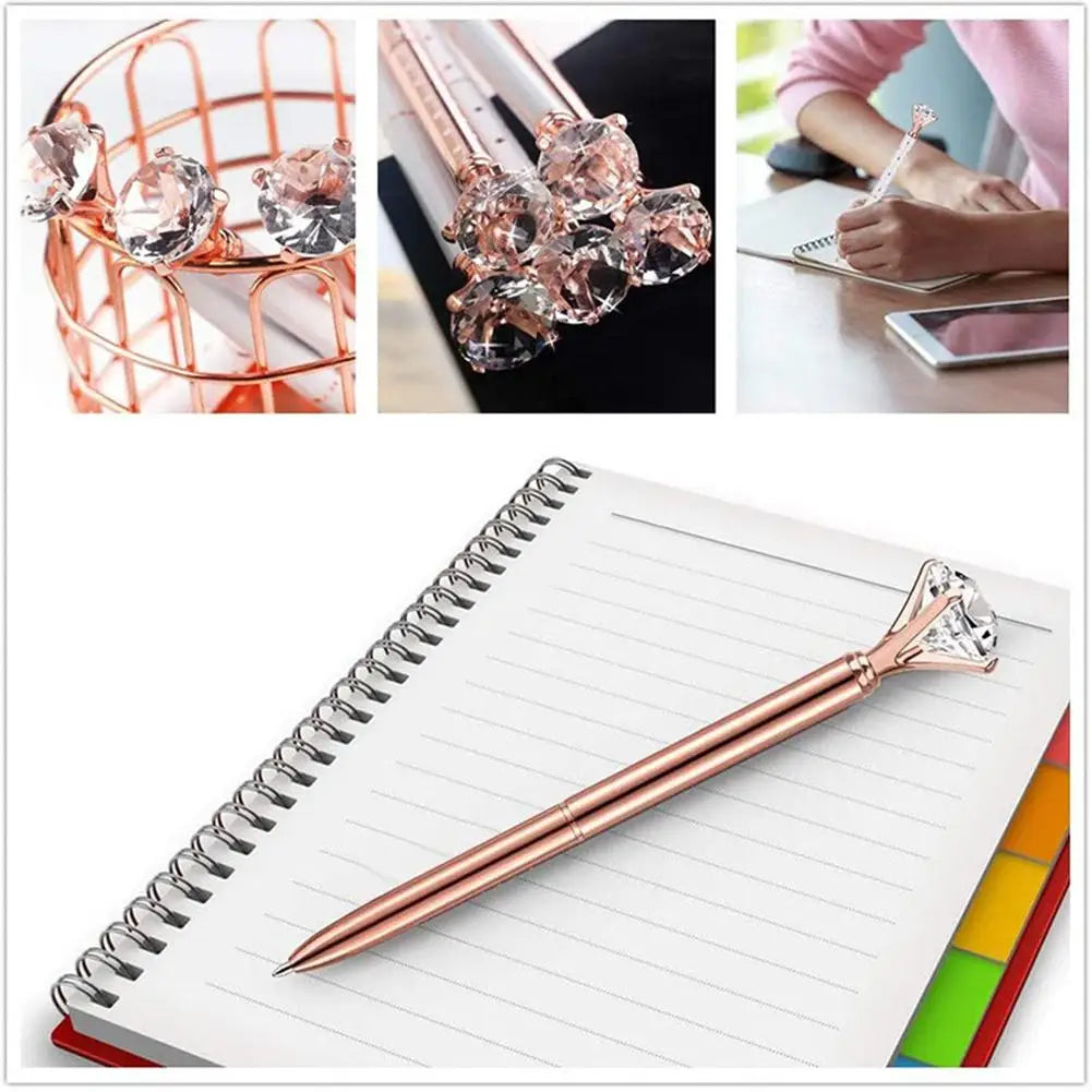 Diamond Crystal Pen Ballpoint Pen - 1.0mm Metal Nib Rhinestone Pen Ball Point Pen