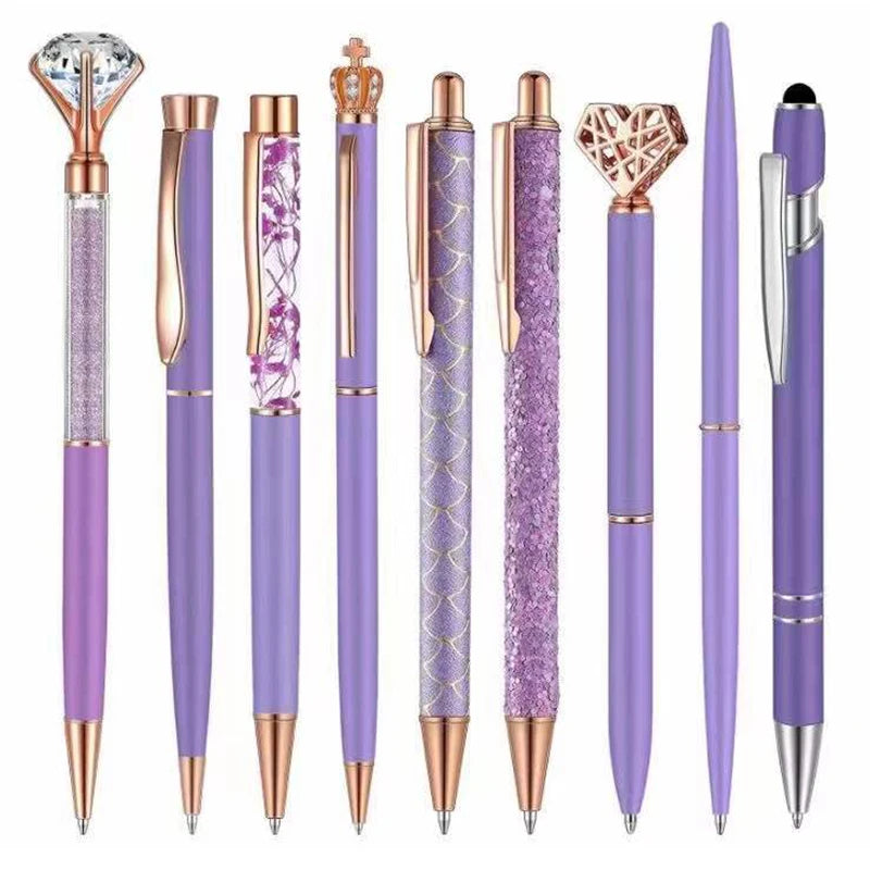 Diamond pen set - 9pcs Same Colour Pen Set Diamond Ballpoint Pen