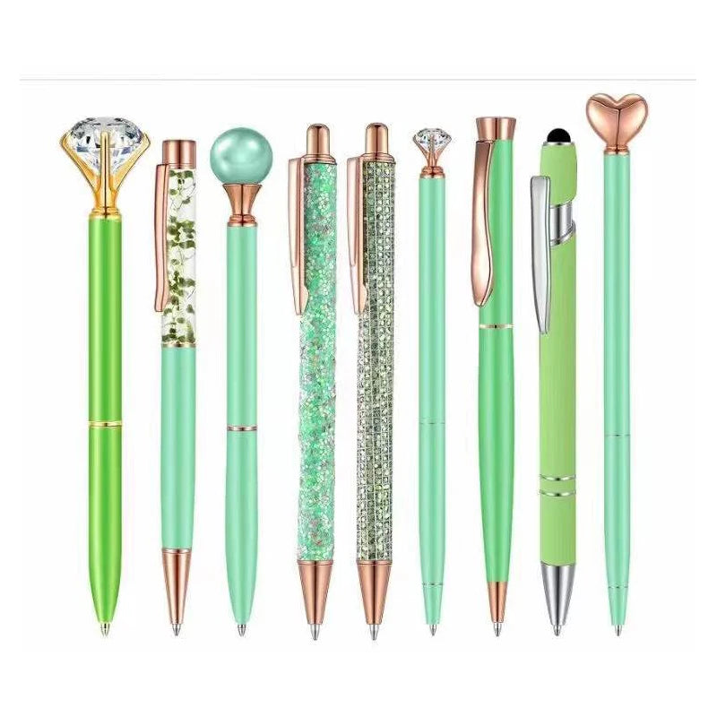 Diamond pen set - 9pcs Same Colour Pen Set Diamond Ballpoint Pen